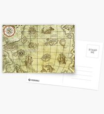 Sea Monsters Map Postcards