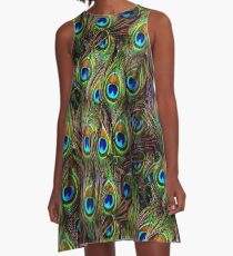 Peacock Feathers Invasion A-Line Dress