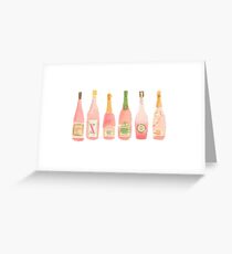 Champagner Rosé Aquarell Grußkarte