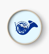 THE BLUE FRENCH HORN Clock