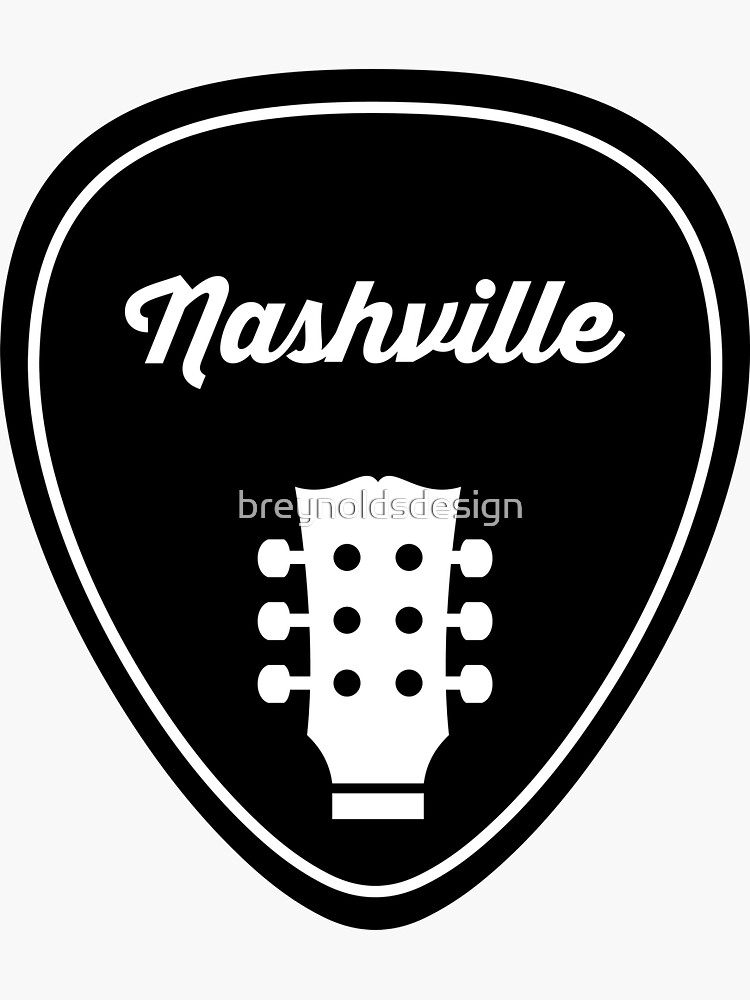 "Nashville - Music City - Guitar" Sticker by breynoldsdesign | Redbubble