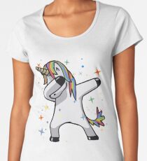 Ursprüngliches Einhorn-Tupfen Premium Rundhals-Shirt