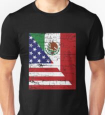 Vintages mexikanisches amerikanisches Flaggen-cooles T-Shirt Slim Fit T-Shirt