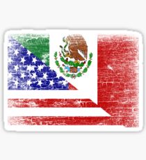 Vintage Mexican American Flag Cool T-Shirt Sticker