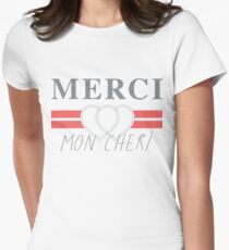 Top Shop Merci Mon Cheri Shirt Women's Fitted T-Shirt