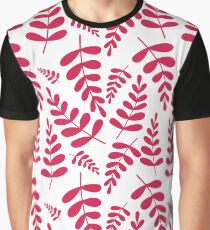Pinky-Rot lässt Muster auf Weiß Grafik T-Shirt