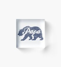 Vintage Papa Bear Father's Day Gift Acrylic Block