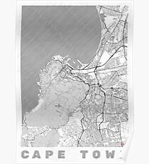 Cape Town Map Line Poster