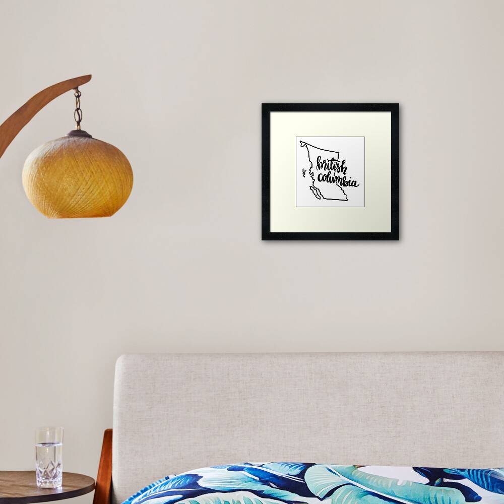 British Columbia Outline Framed Art Print