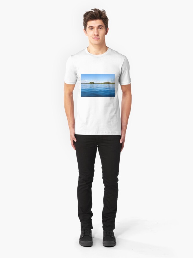 Alternate view of Finland lake scape at summer Slim Fit T-Shirt