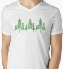 Pine Trees – Green Palette V-Neck T-Shirt