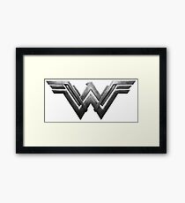 Silver Wonder Women Crest Framed Print