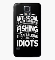 Ich bin NICHT ANTISOCIAL. ICH HÄTTE ECHTER ANGELN ALS IDIOTEN ZU SPRECHEN Hülle & Klebefolie für Samsung Galaxy