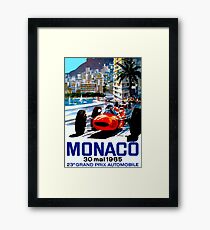 "MONACO GRAND PRIX" Vintage Auto Racing Print Gerahmtes Wandbild