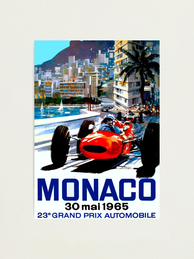 Alternate view of "MONACO GRAND PRIX" Vintage Auto Racing Print Photographic Print