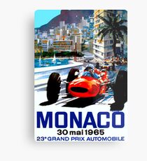 "MONACO GRAND PRIX" Vintage Auto Racing Print Metalldruck