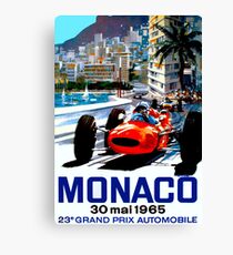 "MONACO GRAND PRIX" Vintage Auto Racing Print Canvas Print