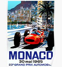 "MONACO GRAND PRIX" Vintage Auto Racing Print Poster