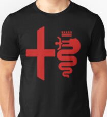 Camiseta ajustada Alfa Romeo biscione/cross (red)
