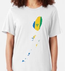 Flag of Saint Vincent and the Grenadines Slim Fit T-Shirt