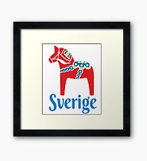 Sverige Dala Dalarna Sweden Pferd Dalecarlian Schwedisch Gerahmtes Wandbild