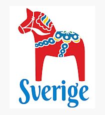 Sverige Dala Dalarna Sweden Pferd Dalecarlian Schwedisch Fotodruck