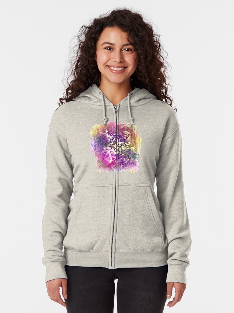 Alternate view of Cat Zipped Hoodie