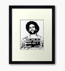 HUEY P. NEWTON-MUGSHOT Framed Print