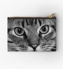 Black and White Cat Close-up Studio Pouch