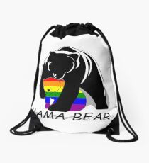Gay Pride Mama Bear Drawstring Bag