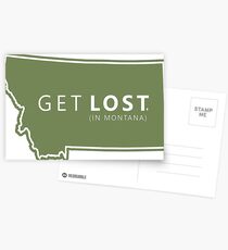 Get Lost in Montana MT State Decal Postcards