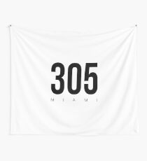 Miami, FL - 305 Area Code Wall Tapestry