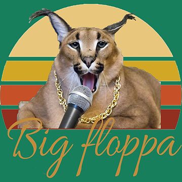 Big Floppa Meme Cute Caracal Cat Premium Camiseta, Negro, S