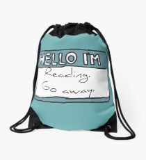 Hello I'm Reading Drawstring Bag