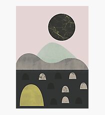 Stones and moon Photographic Print