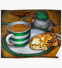 Still life with green touring bike Poster