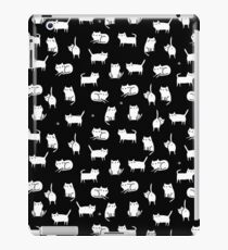 White cats on black iPad Case/Skin