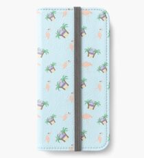 Flamingo and palm tree pattern iPhone Wallet/Case/Skin