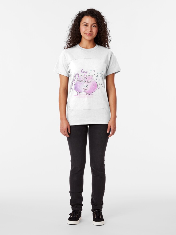 Alternate view of A pig pig hug! Classic T-Shirt
