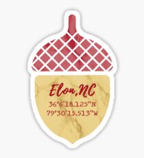 Elon, NC Marble Acorn Sticker