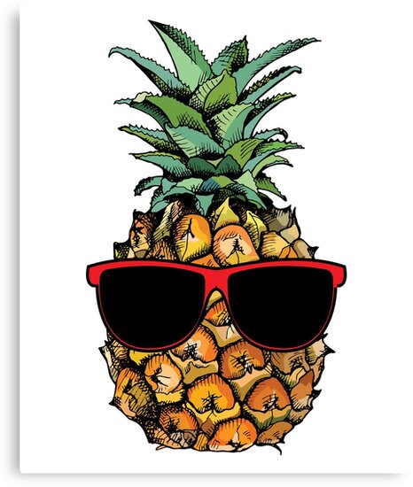  Cool Pineapple With Sunglasses Canvas Prints by heyrk 