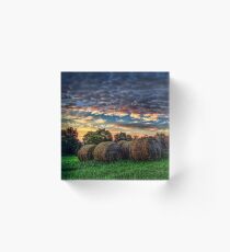 Hayrolls At Sunrise Acrylic Block