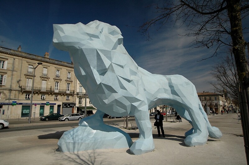 Blue Lion Sculpture Stalingrad Bordeaux France 2012 By Muz2142 blue-lion-sculpture-stalingrad-bordeaux-france-2012-by-muz2142