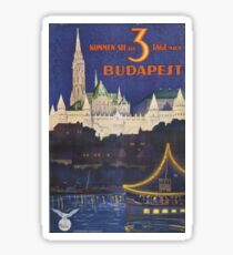 Budapest vintage, small size sticker, mug Sticker