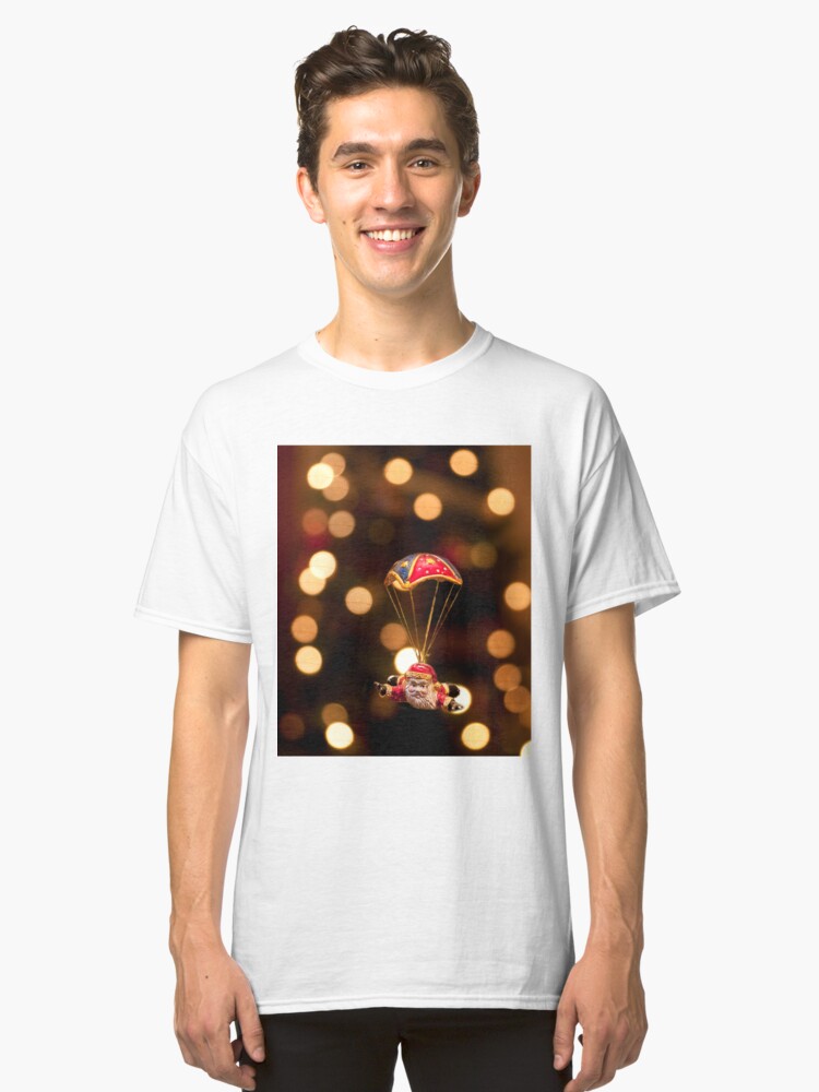 Alternate view of Skydiving Santa Classic T-Shirt