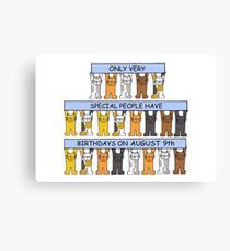 August 9th Birthday Cats. Canvas Print