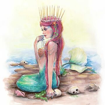 Nerissa Mermaid watercolour painting Poster