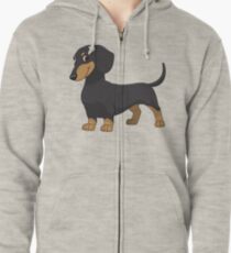 Dachshund T Shirt Zipped Hoodie