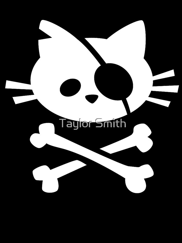 "Cute Pirate Cat Skull and Crossbone" by Taylor Smith Redbubble