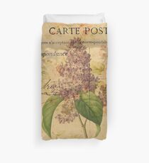 purple lilac vintage floral paris botanical art Duvet Cover